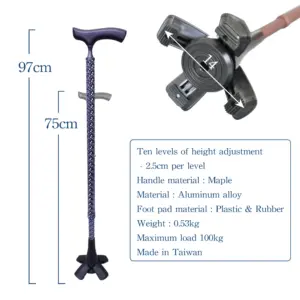 adjustable height walking cane for elderly